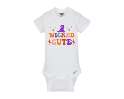 Wicked cute retro Halloween themed baby Onesie® bodysuit and Toddler shirts size 0-24 Month and 2T-5T - image1